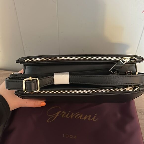 NWOT Grivani Leather Black Duomo Crossbody Purse - Picture 3 of 4